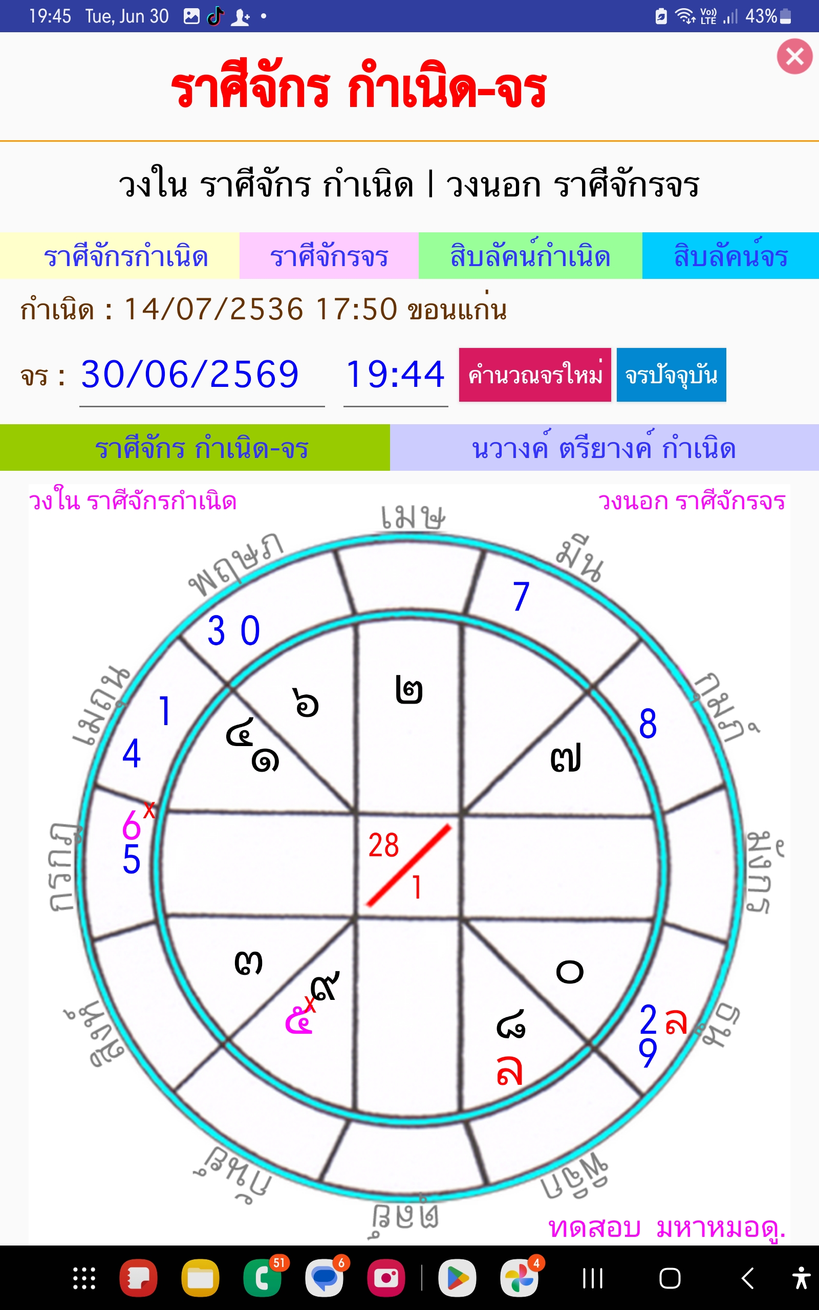 ขั้นตอนที่ 15 หน้าดวงจักรหลังคำนวณ